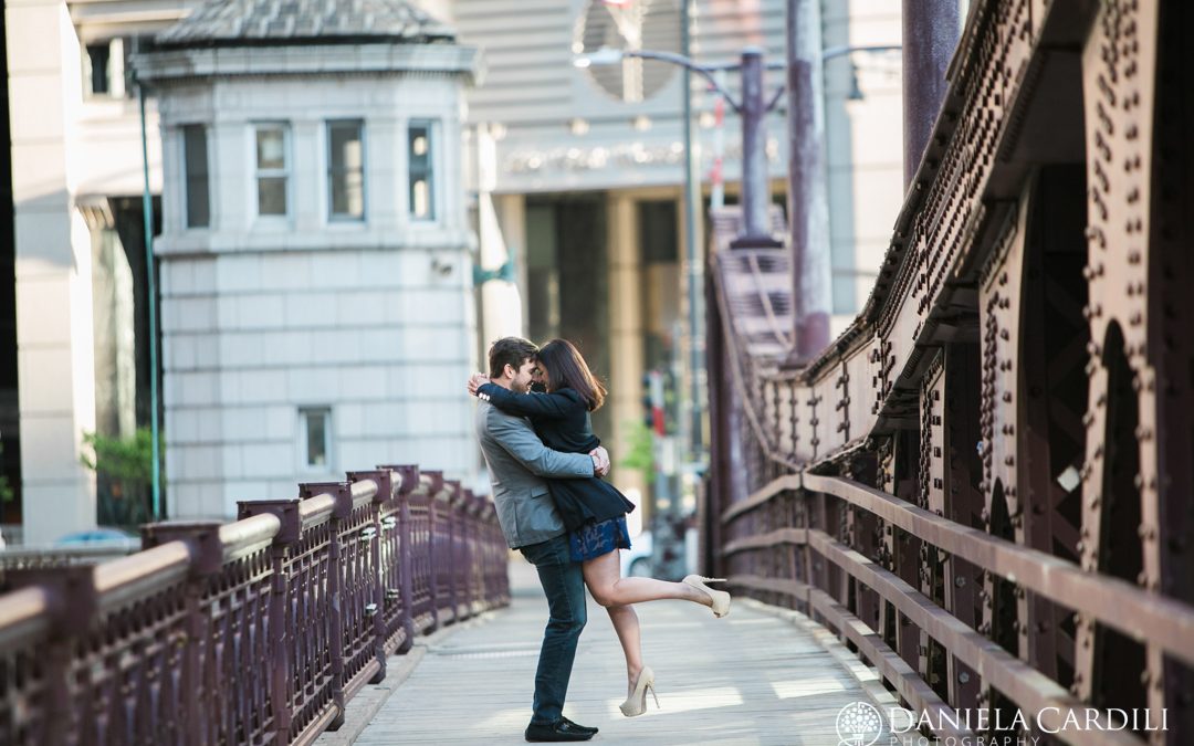 Chicago Theater Engagement Photography Session – Tania + Sean